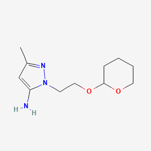 molecular formula C11H19N3O2 B13888335 3-methyl-1-[2-(tetrahydro-2H-pyran-2-yloxy)ethyl]-1H-pyrazol-5-amine 