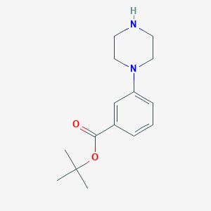 molecular formula C15H22N2O2 B13888395 Tert-butyl 3-piperazin-1-ylbenzoate CAS No. 756751-79-8