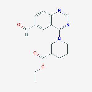 molecular formula C17H19N3O3 B13888446 Ethyl 1-(6-formylquinazolin-4-yl)piperidine-3-carboxylate CAS No. 648449-18-7