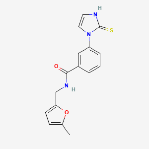 N-[(5-methylfuran-2-yl)methyl]-3-(2-sulfanyl-1H-imidazol-1-yl)benzamide