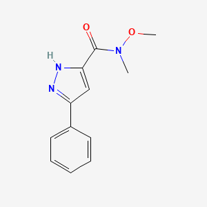 molecular formula C12H13N3O2 B1388847 N-methoxy-N-methyl-3-phenyl-1H-pyrazole-5-carboxamide CAS No. 1311195-95-5