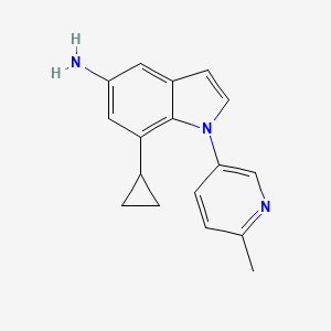 molecular formula C17H17N3 B13888522 7-Cyclopropyl-1-(6-methylpyridin-3-yl)-1H-indol-5-amine 