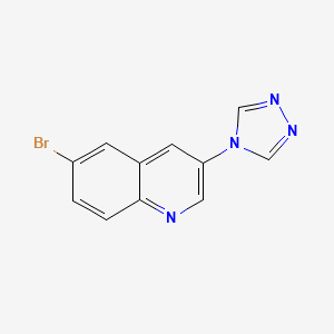 molecular formula C11H7BrN4 B13888529 6-Bromo-3-(1,2,4-triazol-4-yl)quinoline 
