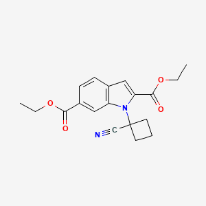 molecular formula C19H20N2O4 B13888530 diethyl 1-(1-cyanocyclobutyl)-1H-indole-2,6-dicarboxylate 