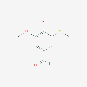 molecular formula C9H9FO2S B13888549 4-Fluoro-3-methoxy-5-(methylthio)benzaldehyde 