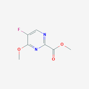 molecular formula C7H7FN2O3 B13888604 Methyl5-fluoro-4-methoxypyrimidine-2-carboxylate 