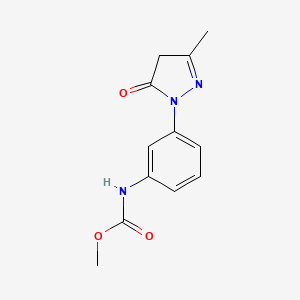 molecular formula C12H13N3O3 B13888613 methyl N-[3-(3-methyl-5-oxo-4H-pyrazol-1-yl)phenyl]carbamate 