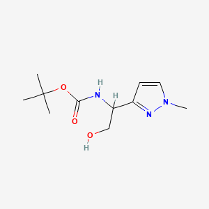 molecular formula C11H19N3O3 B13888615 tert-butyl N-[2-hydroxy-1-(1-methylpyrazol-3-yl)ethyl]carbamate 