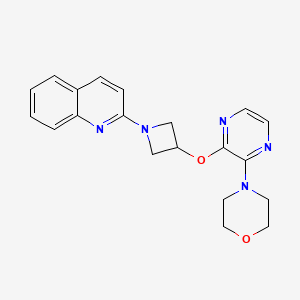 molecular formula C20H21N5O2 B13888618 4-[3-(1-Quinolin-2-ylazetidin-3-yl)oxypyrazin-2-yl]morpholine 