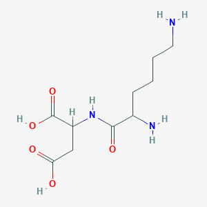 molecular formula C10H19N3O5 B13888623 2-(2,6-Diaminohexanoylamino)butanedioic acid 
