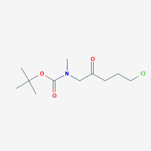 molecular formula C11H20ClNO3 B13888648 tert-butyl N-(5-chloro-2-oxopentyl)-N-methylcarbamate 