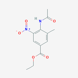 molecular formula C12H14N2O5 B13888693 Ethyl 4-(acetylamino)-3-methyl-5-nitrobenzoate 