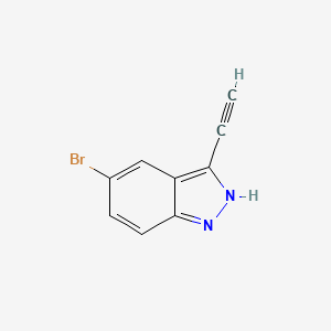 molecular formula C9H5BrN2 B13888713 5-bromo-3-ethynyl-2H-indazole 