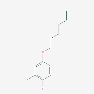 molecular formula C13H19FO B13888729 1-Fluoro-4-(hexyloxy)-2-methylbenzene 
