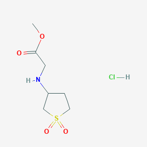 molecular formula C7H14ClNO4S B1388875 Methyl [(1,1-dioxidotetrahydrothien-3-yl)amino]acetate hydrochloride CAS No. 1177292-41-9