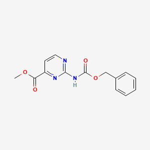 molecular formula C14H13N3O4 B13888753 Methyl 2-(((benzyloxy)carbonyl)amino)pyrimidine-4-carboxylate 