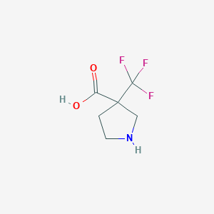 molecular formula C6H8F3NO2 B1388877 3-(Trifluoromethyl)pyrrolidine-3-carboxylic acid CAS No. 916423-57-9