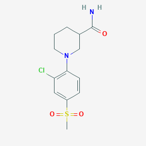 molecular formula C13H17ClN2O3S B1388878 1-[2-Chloro-4-(methylsulfonyl)phenyl]piperidine-3-carboxamide CAS No. 942474-89-7