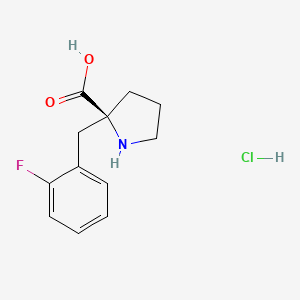 molecular formula C12H15ClFNO2 B1388879 (S)-2-(2-Fluorobenzyl)pyrrolidine-2-carboxylic acid hydrochloride CAS No. 1217651-48-3