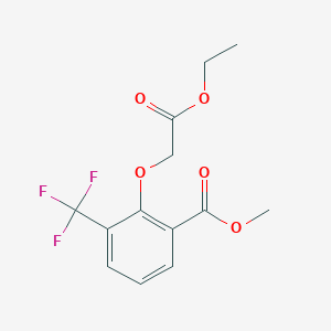 molecular formula C13H13F3O5 B13888795 Methyl 2-(2-ethoxy-2-oxoethoxy)-3-(trifluoromethyl)benzoate 