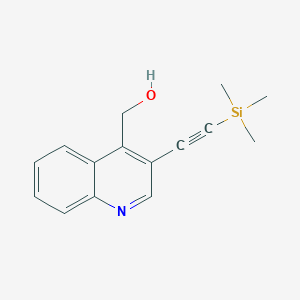 molecular formula C15H17NOSi B13888799 [3-(2-Trimethylsilylethynyl)quinolin-4-yl]methanol 