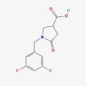 molecular formula C12H11F2NO3 B1388880 1-(3,5-Difluorobenzyl)-5-oxopyrrolidine-3-carboxylic acid CAS No. 1098340-14-7