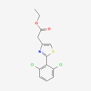 molecular formula C13H11Cl2NO2S B13888801 Ethyl 2-[2-(2,6-dichlorophenyl)-1,3-thiazol-4-yl]acetate 