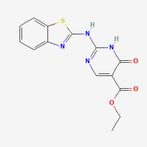 molecular formula C14H12N4O3S B13888834 ethyl 2-(1,3-benzothiazol-2-ylamino)-6-oxo-1H-pyrimidine-5-carboxylate 