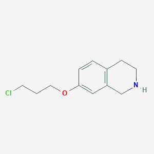 molecular formula C12H16ClNO B13888836 7-(3-Chloropropoxy)-1,2,3,4-tetrahydroisoquinoline 