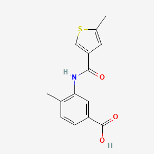 molecular formula C14H13NO3S B1388886 4-Methyl-3-{[(5-methyl-3-thienyl)carbonyl]amino}benzoic acid CAS No. 903746-55-4