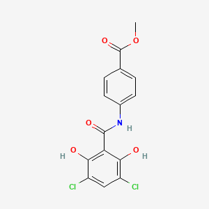 molecular formula C15H11Cl2NO5 B13888881 Methyl 4-[(3,5-dichloro-2,6-dihydroxybenzoyl)amino]benzoate 