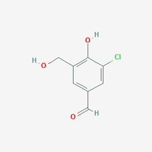 molecular formula C8H7ClO3 B13888883 3-Chloro-4-hydroxy-5-(hydroxymethyl)benzaldehyde 