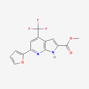molecular formula C14H9F3N2O3 B1388890 methyl 6-(furan-2-yl)-4-(trifluoromethyl)-1H-pyrrolo[2,3-b]pyridine-2-carboxylate CAS No. 1027511-30-3