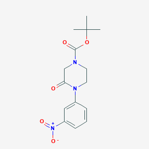 molecular formula C15H19N3O5 B13888929 Tert-butyl 4-(3-nitrophenyl)-3-oxopiperazine-1-carboxylate 
