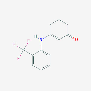 molecular formula C13H12F3NO B1388897 3-{[2-(Trifluoromethyl)phenyl]amino}cyclohex-2-en-1-one CAS No. 1217862-36-6