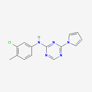 molecular formula C14H12ClN5 B13888980 N-(3-chloro-4-methylphenyl)-4-pyrrol-1-yl-1,3,5-triazin-2-amine 