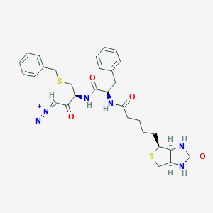 molecular formula C30H36N6O4S2 B138890 Biotin-phenylalanyl-(S-benzyl)cysteinyl-diazomethane CAS No. 153512-31-3