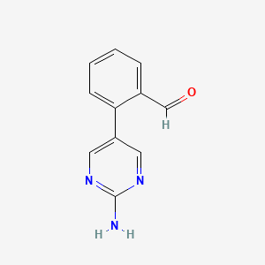 molecular formula C11H9N3O B1388900 2-(2-氨基嘧啶-5-基)苯甲醛 CAS No. 914349-52-3