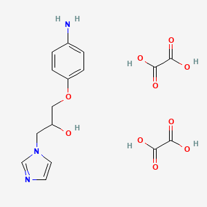 molecular formula C16H19N3O10 B1388902 1-(4-Amino-phenoxy)-3-imidazol-1-yl-propan-2-ol dioxalate CAS No. 1185296-83-6