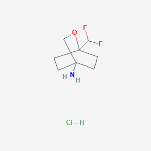 molecular formula C8H14ClF2NO B13889022 1-(Difluoromethyl)-2-oxabicyclo[2.2.2]octan-4-amine;hydrochloride 