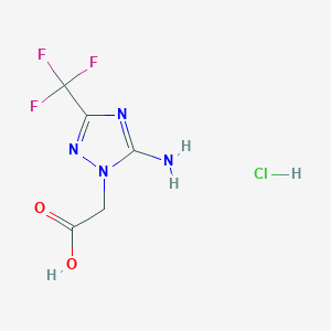 molecular formula C5H6ClF3N4O2 B1388904 (5-Amino-3-trifluoromethyl-[1,2,4]triazol-1-YL)-acetic acid hydrochloride CAS No. 1185297-12-4