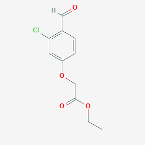 molecular formula C11H11ClO4 B13889044 Ethyl 2-(3-chloro-4-formylphenoxy)acetate 