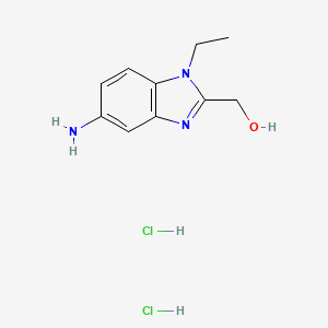 molecular formula C10H15Cl2N3O B1388905 (5-Amino-1-ethyl-1h-benzoimidazol-2-yl)-methanol dihydrochloride CAS No. 1185293-79-1
