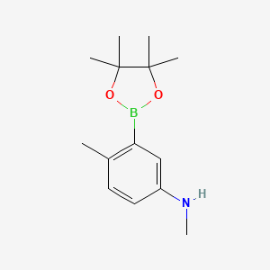 molecular formula C14H22BNO2 B13889063 N,4-dimethyl-3-(4,4,5,5-tetramethyl-1,3,2-dioxaborolan-2-yl)benzenamine CAS No. 877064-96-5