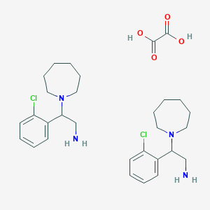 B1388907 2-Azepan-1-yl-2-(2-chloro-phenyl)-ethylaminehemioxalate CAS No. 1185000-03-6
