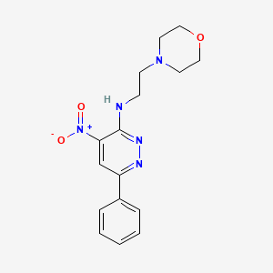 molecular formula C16H19N5O3 B13889085 N-(2-morpholin-4-ylethyl)-4-nitro-6-phenylpyridazin-3-amine 