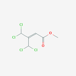 molecular formula C6H6Cl4O2 B138891 4,4-Dichloro-3-(dichloromethyl)crotonic acid methyl ester CAS No. 97055-33-9