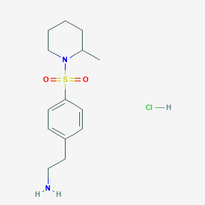 molecular formula C14H23ClN2O2S B1388917 2-[4-(2-Methyl-piperidine-1-sulfonyl)-phenyl]-ethylamine hydrochloride CAS No. 1158551-79-1