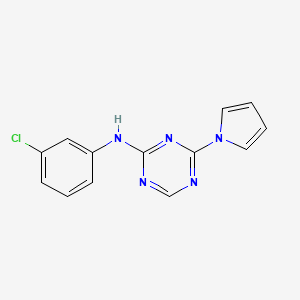 molecular formula C13H10ClN5 B13889223 N-(3-chlorophenyl)-4-pyrrol-1-yl-1,3,5-triazin-2-amine 