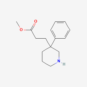 molecular formula C15H21NO2 B13889234 Methyl 3-(3-phenylpiperidin-3-yl)propanoate CAS No. 79950-36-0